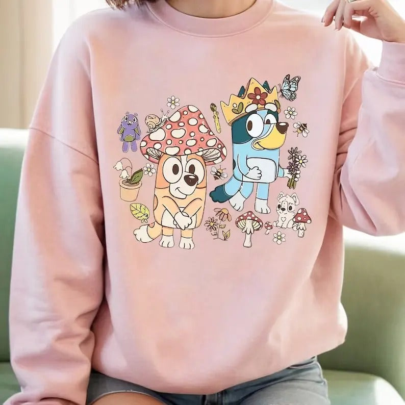 Bluey Mushroom World Bingo Mushroom Shirt King Bluey Bluey Mushroom Shirt Bluey Shirt Bluey Family Shirt Bluey Bingo Shirt Bluey Friends Shirt Bluey Mom Shirt Bluey Dad Shirtstyle{N002}2 T-Shirts, Hoodie, Sweatshirt