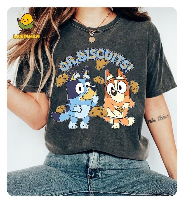 Bluey Oh Biscuits Shirt, Oh Biscuits, Mum Dad Bluey T-Shirt, Bingo shirt, Bluey friends shirt, Bluey Bingo Shirt, Blue...