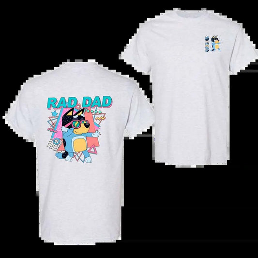 Bluey Rad Dad Shirt, Gift For Father's, Cotton Fabric Relaxed Fit Chic Style, Men's Tops, Menswear, Cotton Fabric Relaxed Fit Chic Style, Gift For Unisex, Full Color, Full Size