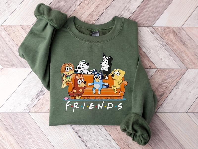 Bluey Tour Sweatshirt, Bluey Friends Shirt, Bluey Cartoon Shirt, Bluey Birthday Party Shirt, Bluey Heeler Sweatshirt,...