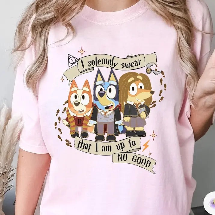 Bluey Wizard Sweatshirt, Bluey Bingo I Solemnly Swear That I Am Up to No Good Tshirt, Friendship Gift Idea Hoodie