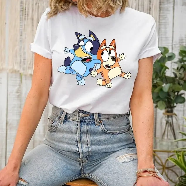 Bluey and Bingo T-shirt, Sassy Shirt, Cartoon Shirt, Sisters Shirt, Bluey Shirt, Birthday Shirt, Vacation Shirt, Holiday...
