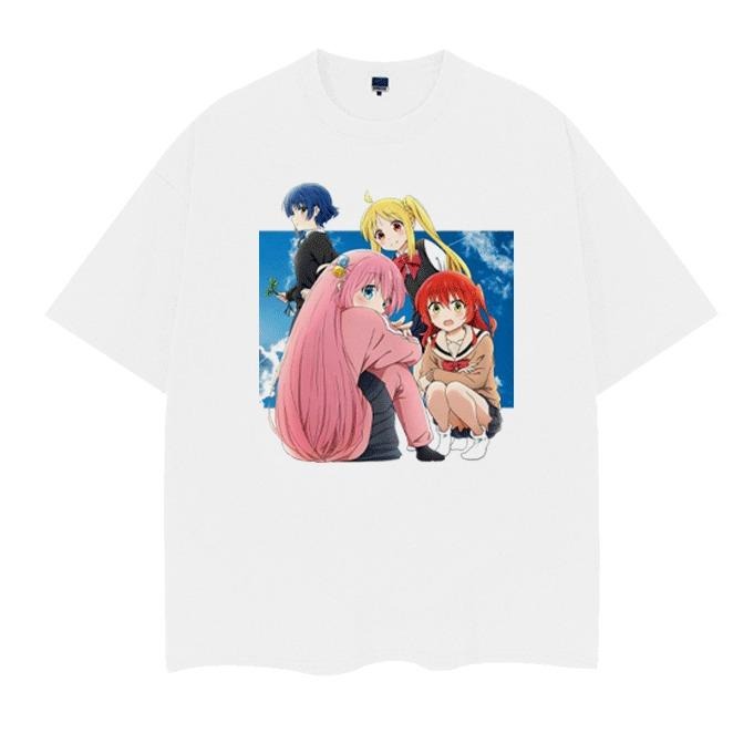 Bocchi the Rock! "Group Photo" Vintage Oversized Tee Anime T-shirt 100% Cotton Original Design Men's Top Casual...