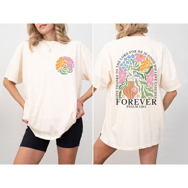 Boho Christian Shirt Women, Jesus Apparel Vintage Floral T Shirt, Comfort Shirt Flower Graphic Tee, Retro Flower Faith,...
