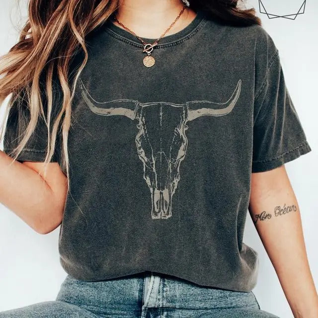 Boho Cow Skull Colors Shirt Howdy Wild West Shirt Top Womenswear Hoodie, Sweatshirt | HypeDripTees.com