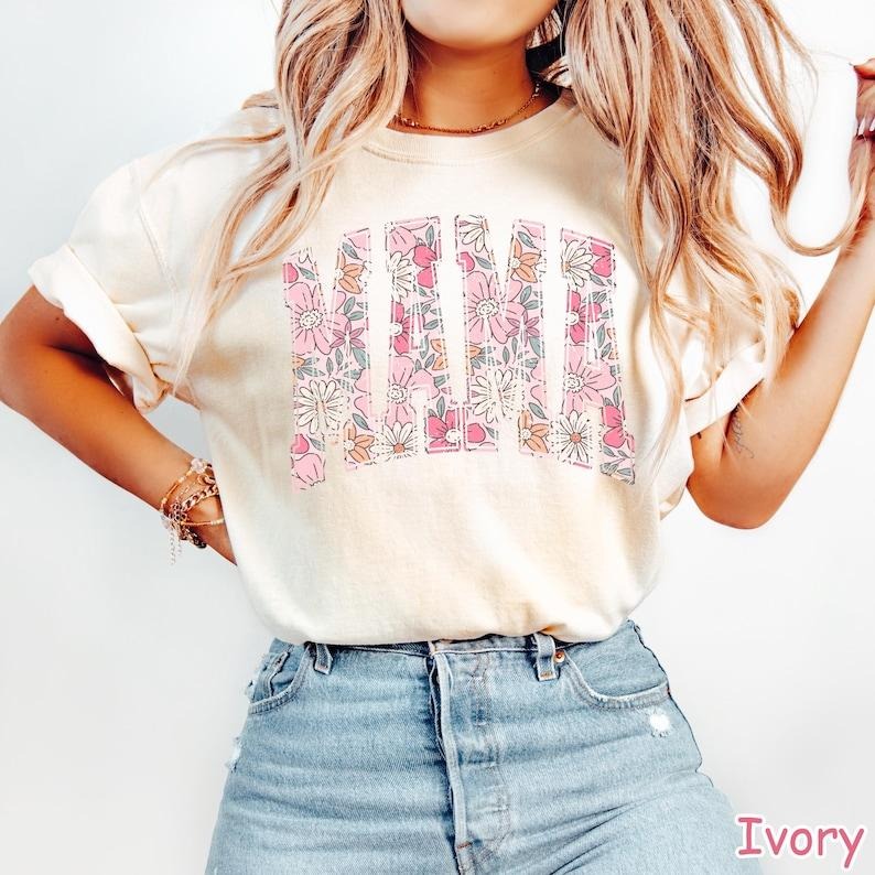 Boho Floral Mama Shirt Mom Spring Cute Mom T-Shirts, Hoodie, Sweatshirt