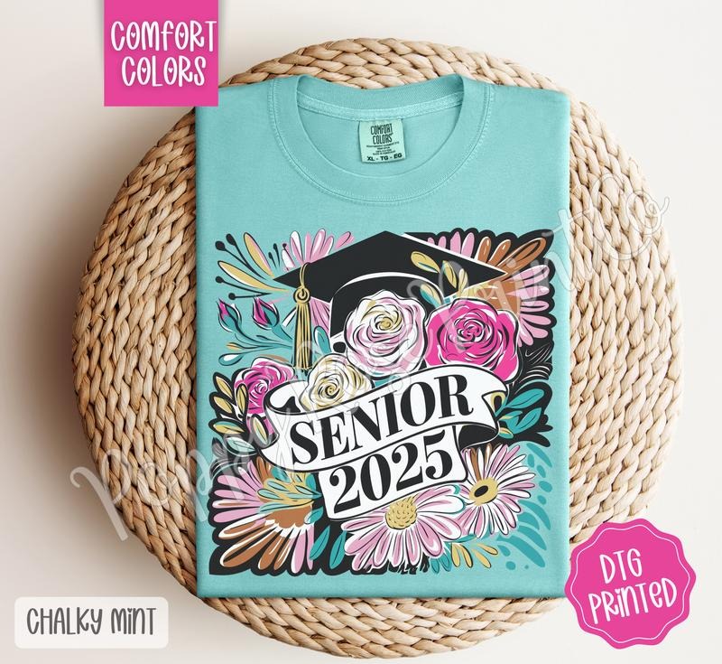 Boho Senior Comfort Colors Shirt, Cute Floral Tshirt, Graduation Tee, Gift for Her Hoodie, Sweatshirt | HypeDripTees.com