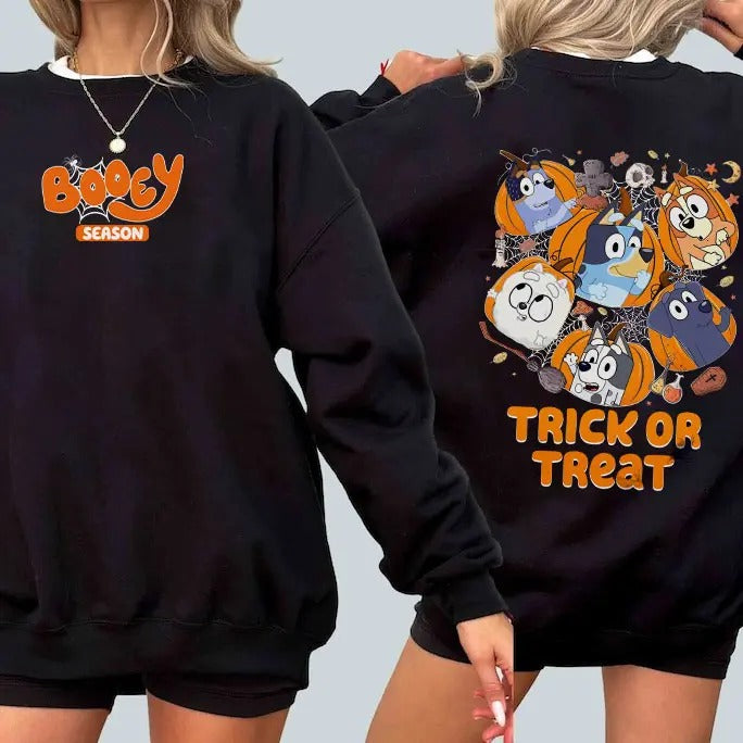 Booey Season Halloween Blue Dog Soft Pumpkin Blue Dog Funny Season Shirt Must Have Halloween Shirt T-Shirts, Hoodie, Sweatshirt