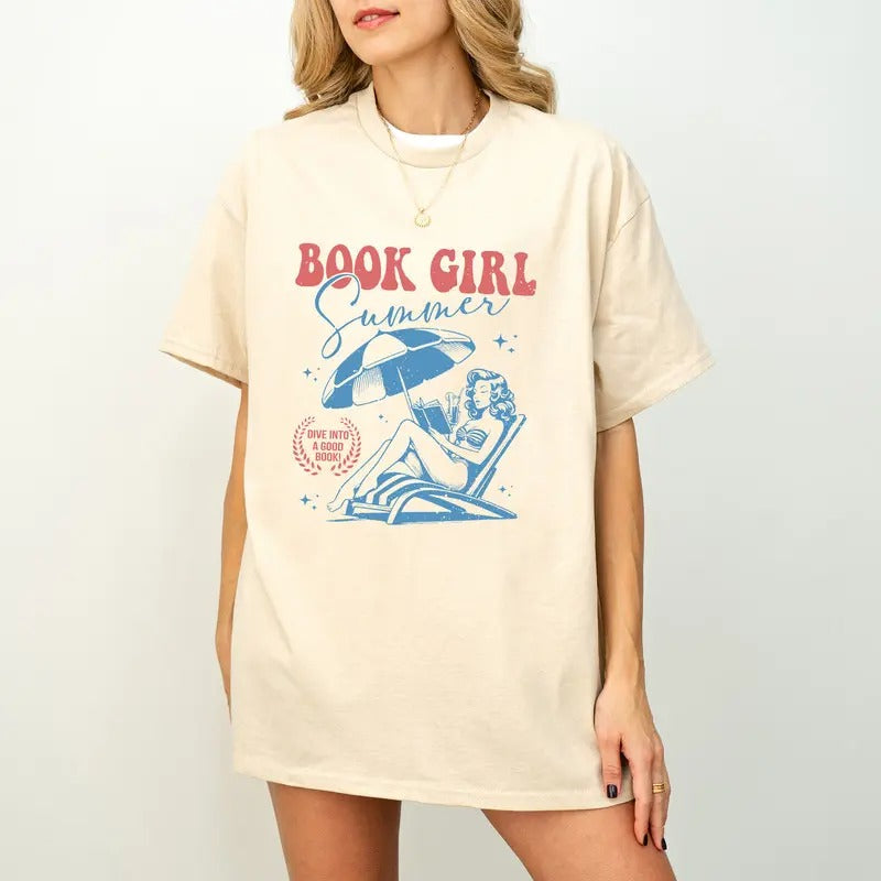Book Girl Summer Shirt, Bookish Summer Shirt, Bookish Shirt, Book Lover Gift, Bookish Girl Shirt, Book Girl Summer,...