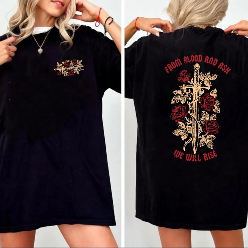 Book Lover Gift, From Blood And Ash We Will Rise Shirt, Unisex Sweater Pullover Tee Hoodie, Sweatshirt | HypeDripTees.com