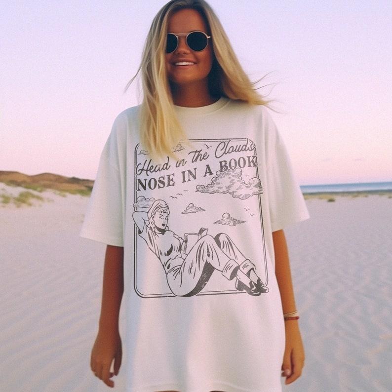 Book Lover Shirt, Bookish Shirt Gift For Her, Romance Reader, Book Worm, Romantasy Book Addict, Vintage Bookish Art...
