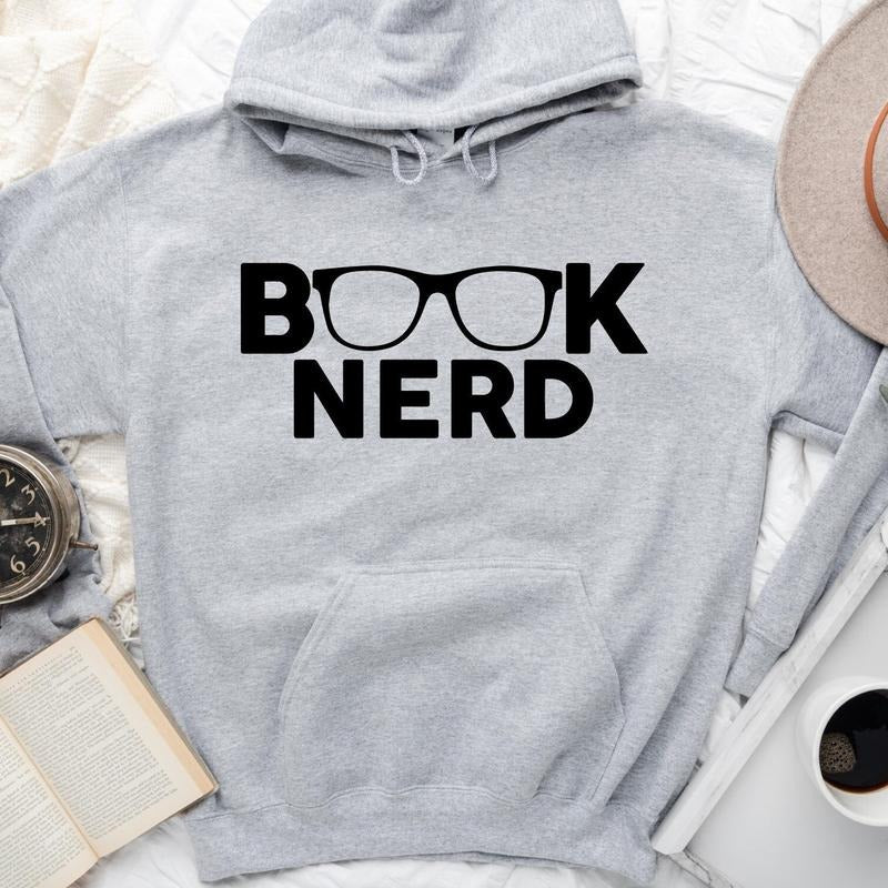 Book Nerd Hoodie, Book Lover Gift, Funny Book Lover Hoodie, Reading Sweatshirt, Gift for Bookish Bookworm Hoodie ZYBM7...