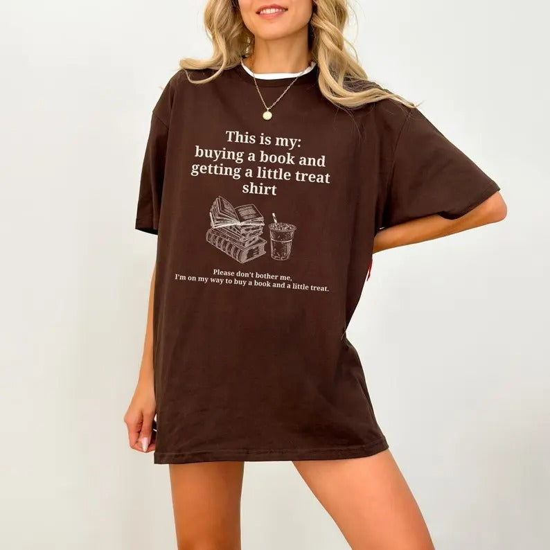 Bookish Tees Buying a book and getting a little treat shirt. Bookish shirt. Retro book shirt. Book lover shirt. Funny...