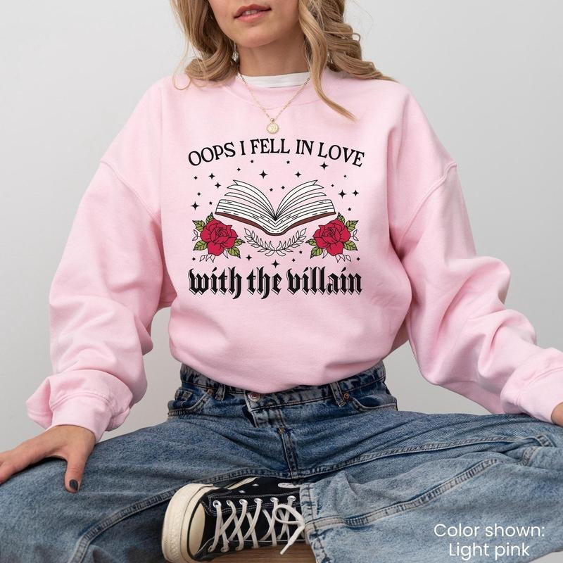 Bookish Villain Sweatshirt For Dark Romance Reader Gift For Book Lover Sweatshirt Romantasy Apparel Fantasy Shirt Funny...
