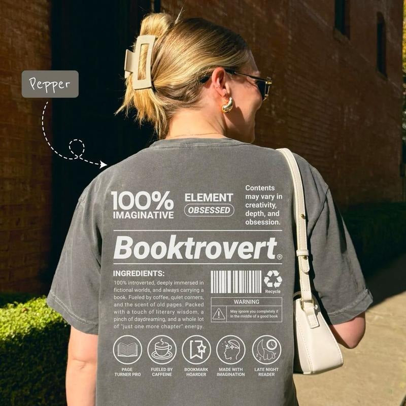 Booktrovert Nutrition Facts Shirt, Funny Bookish Sweatshirt, Bookworm Minimalist Outfit, Book Lover & Book Club Shirt Hoodie