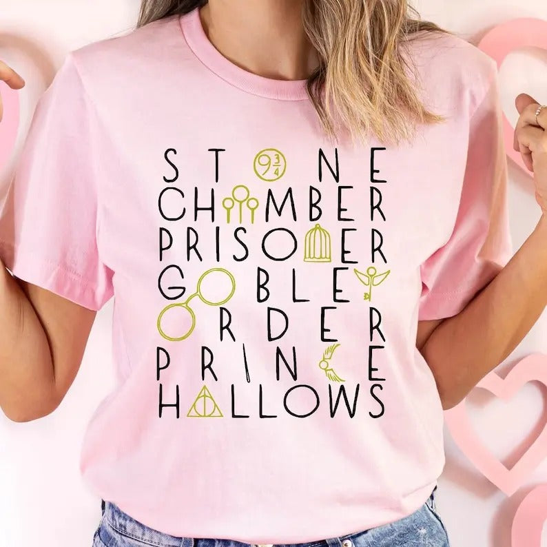 Bookworm Shirt, Wizard Book Titles, Unisex Jersey Short Sleeve Tee, Wizard World Shirt, Gift For Nerd, Geek Shirt,...