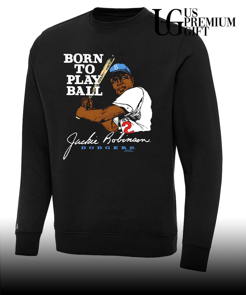 Born To Play Ball Jackie Robinson Blue Brooklyn Dodgers baseball signature shirt