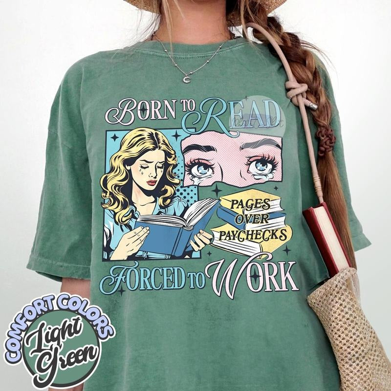 Born To Read Bookish Comfort Colors Shirt, Funny Reader Book Addict, Book Lover, Spicy Books, Dark Romance, Smut Shirt...
