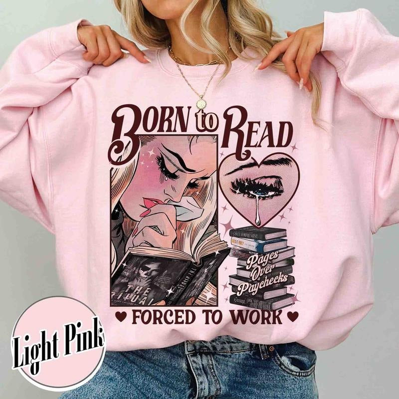 Born To Read Forced To Work Sweatshirt, Dark Romance Social Club, Bookish Shirt Dark Romance Smut Gift, Dark Romance Book...