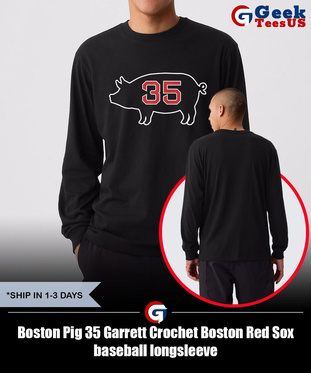 Boston Pig 35 Garrett Crochet Boston Red Sox baseball shirt