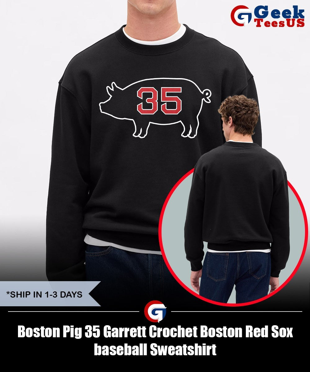Boston Pig 35 Garrett Crochet Boston Red Sox baseball shirt