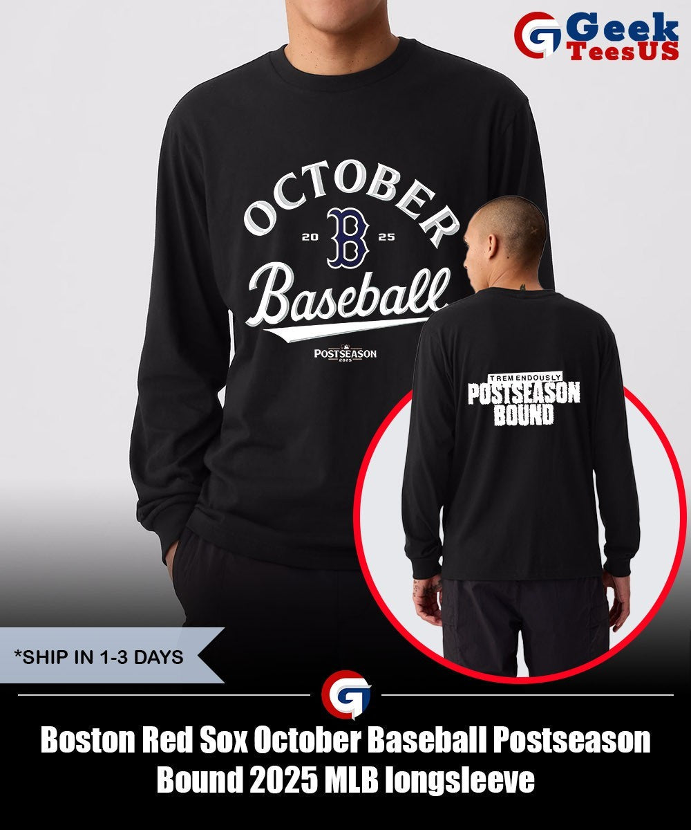 Boston Red Sox October Baseball Postseason Bound 2025 MLB shirt