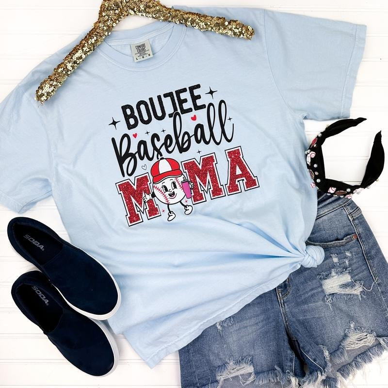 Boujee Baseball Mama Comfort Colors T-Shirt Hoodie, Sweatshirt | HypeDripTees.com