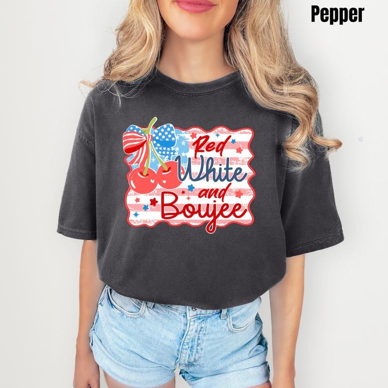 Boujee USA Cherries Comfort Colors T-Shirt 'NLB' Top Womenswear Hoodie, Sweatshirt | HypeDripTees.com