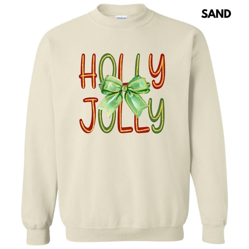 Bow Holly Jolly Sweatshirt T-Shirts, Hoodie | HypeDripTees.com