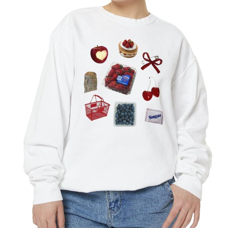 Bow Sweatshirt Y2k Sweatshirt, Berry Trendy Graphic, Bow Sweatshirt, Trendy Crewneck, Cherry Sweatshirt, Cherry Ribbon...