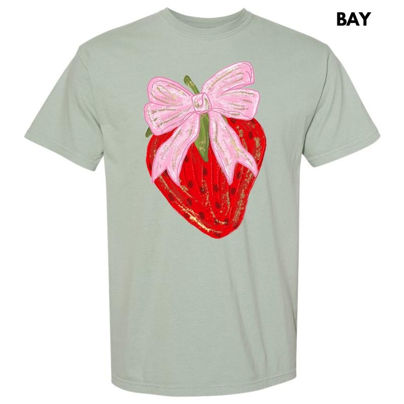 Bow Topped Strawberry Comfort Colors T-Shirt 'NLB' Hoodie, Sweatshirt | HypeDripTees.com