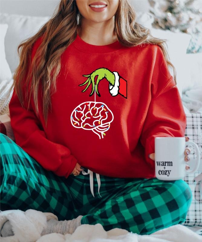 Brain Christmas Sweatshirt, Neurologist Christmas Gift Sweater, Neurology Nurse Matching Christmas, Science Teacher...