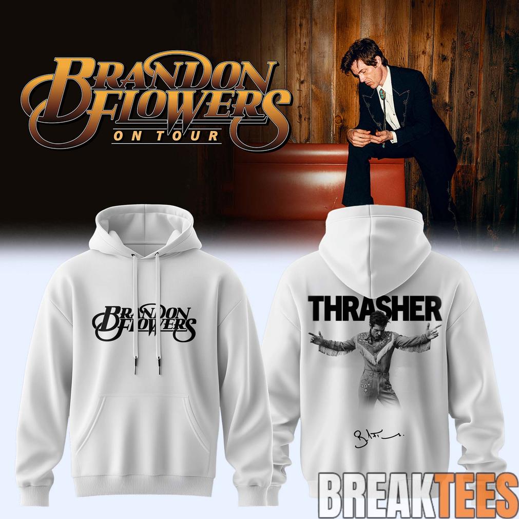 Brandon Flowers On Tour 2026 Signature White Edition Hoodie