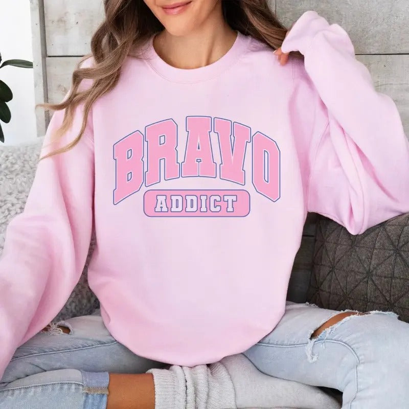 'Bravo Addict' Crewneck Sweatshirt T-Shirts, Hoodie | HypeDripTees.com