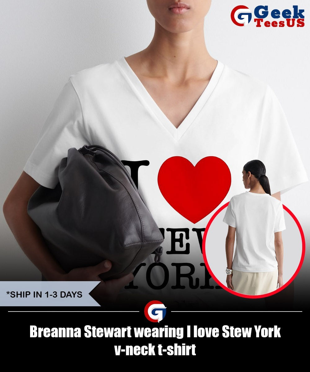 Breanna Stewart wearing I love Stew York shirt
