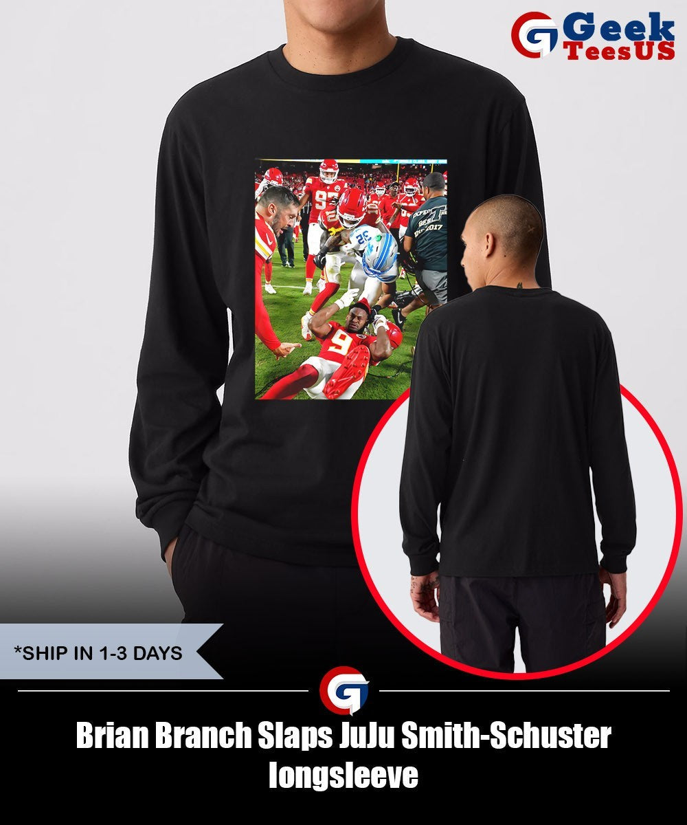 Brian Branch Slaps JuJu Smith-Schuster shirt
