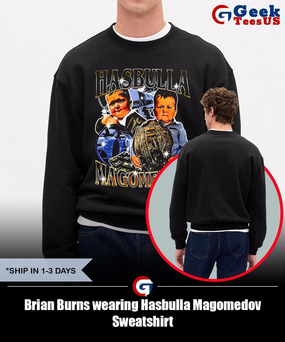 Brian Burns wearing Hasbulla Magomedov shirt
