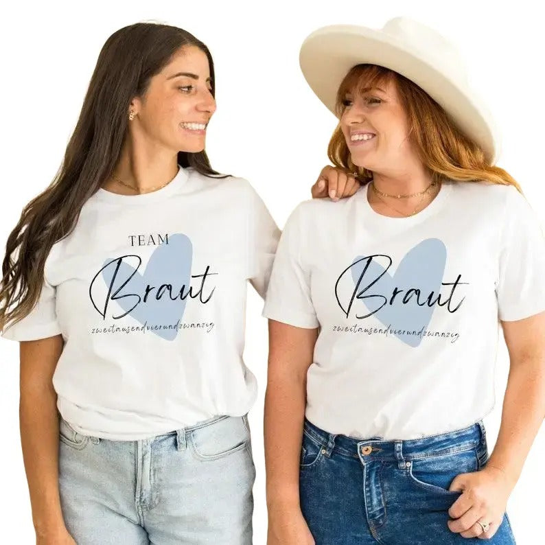 Bride T-Shirt, Beige JGA Heart Shirt, Bachelor Party, Funny Lettering Gift for Bride, Team Bride Shirt, I say YES...