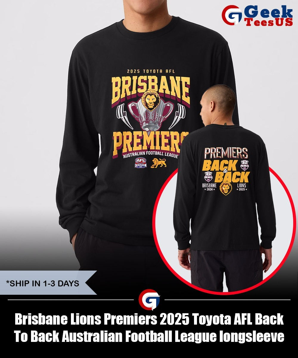 Brisbane Lions Premiers 2025 Toyota AFL Back To Back Australian Football League shirt