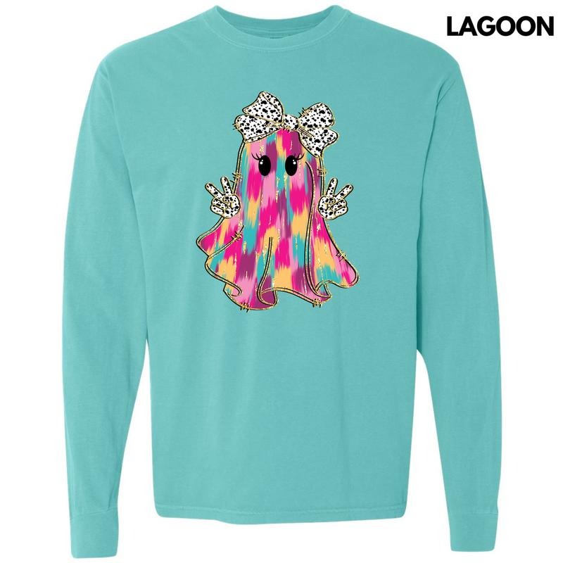 Brushstroke Ghostie Long Sleeve Comfort Colors T-Shirt 'NLB' Hoodie, Sweatshirt | HypeDripTees.com