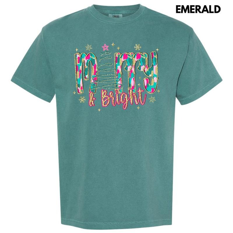 Brushstroke Merry & Bright Comfort Colors T-Shirt 'NLB' Hoodie, Sweatshirt | HypeDripTees.com