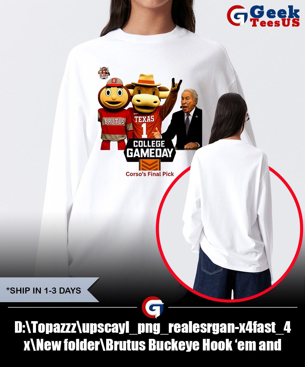 Brutus Buckeye Hook ’em and Lee Corso Coach College Gameday mascot shirt