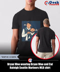 Bryan Woo wearing Bryan Woo and Cal Raleigh Seattle Mariners MLB shirt