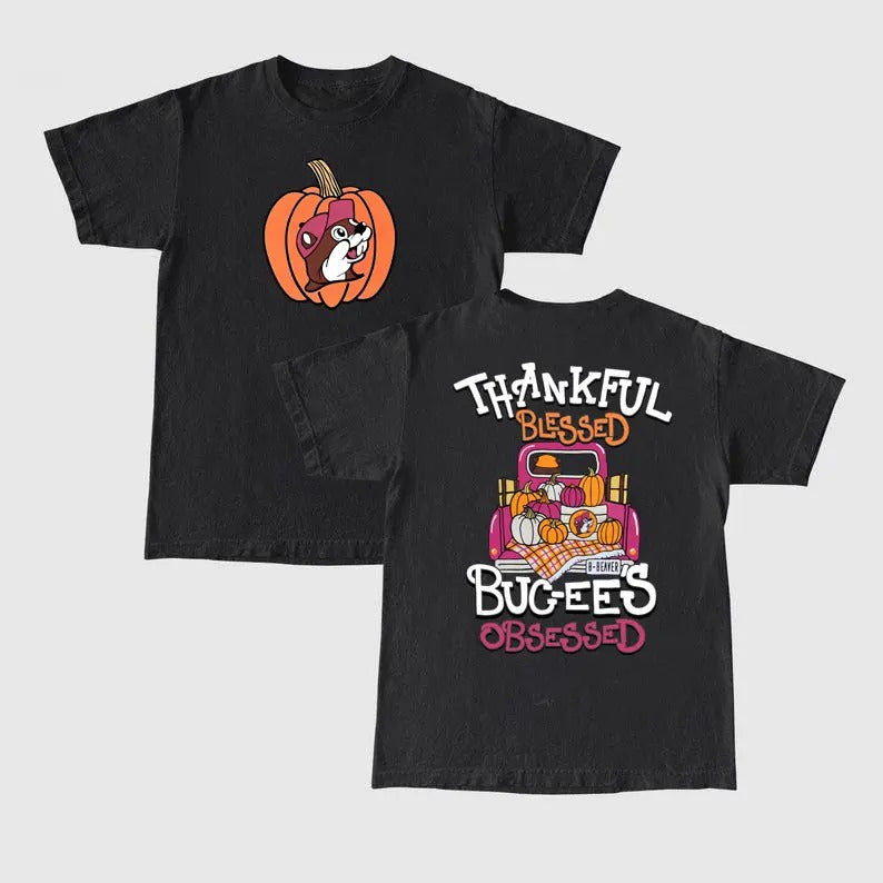 Buc-ees Thankful Blessed Obsessed Thanksgiving Shirt 2 sides Hoodie, Sweatshirt | HypeDripTees.com