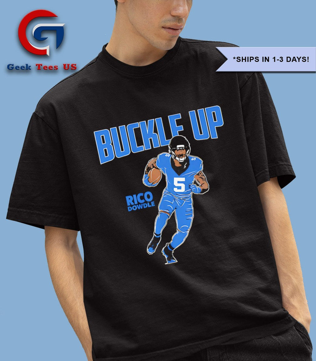 Buckle Up Rico Dowdle Carolina Panthers football shirt
