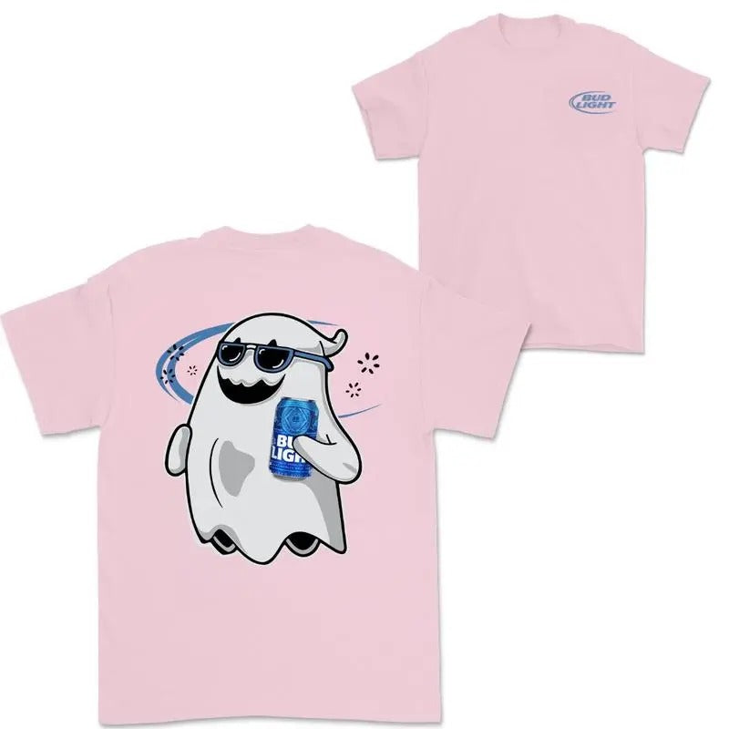 Bud Light Ghost Halloween Double Sided Tshirt for Men and Women - Cotton Hoodie, Sweatshirt | HypeDripTees.com