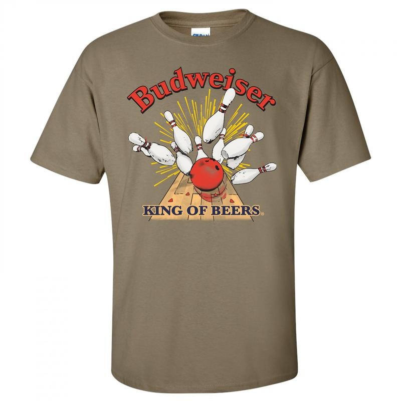Budweiser Bowling Strike Tan Colorway T-Shirt Hoodie, Sweatshirt | HypeDripTees.com