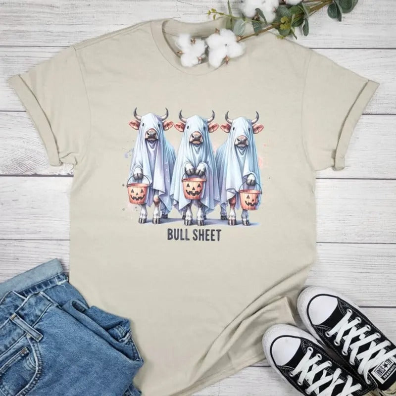 Bull Sheet Halloween Ghosts Graphic T-shirt Hoodie, Sweatshirt | HypeDripTees.com