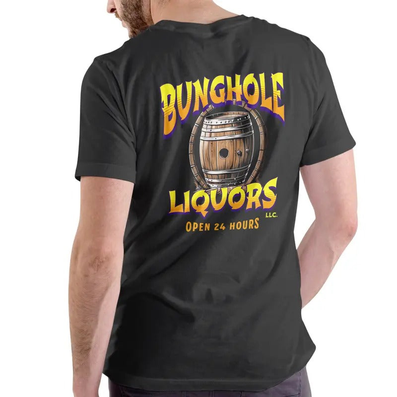 Bunghole Liquors open 24 hours, T Shirt, Unisex Casual Fabric Hoodie, Sweatshirt | HypeDripTees.com