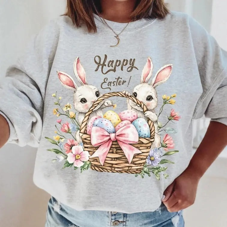 Bunny Basket DTF Transfers - THIS IS NOT A SHIRT Hoodie, Sweatshirt | HypeDripTees.com